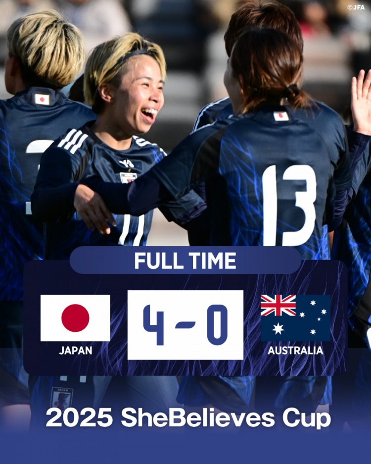  熱身賽日本女足4-0澳大利亞女足，田中美南2射1傳&長谷川唯任隊長