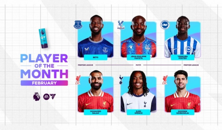  英超2月最佳候選：貝托、馬特塔、明特、薩拉赫、斯賓塞、索博