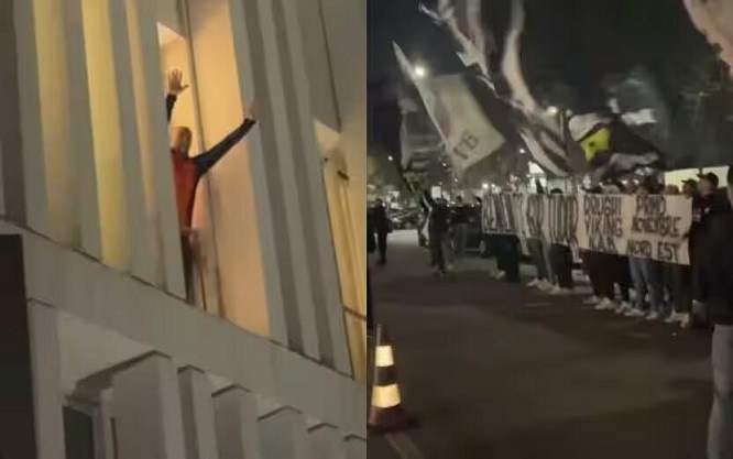  都體：尤文球迷來到酒店外支持新主帥，圖多爾向球迷們揮手致意