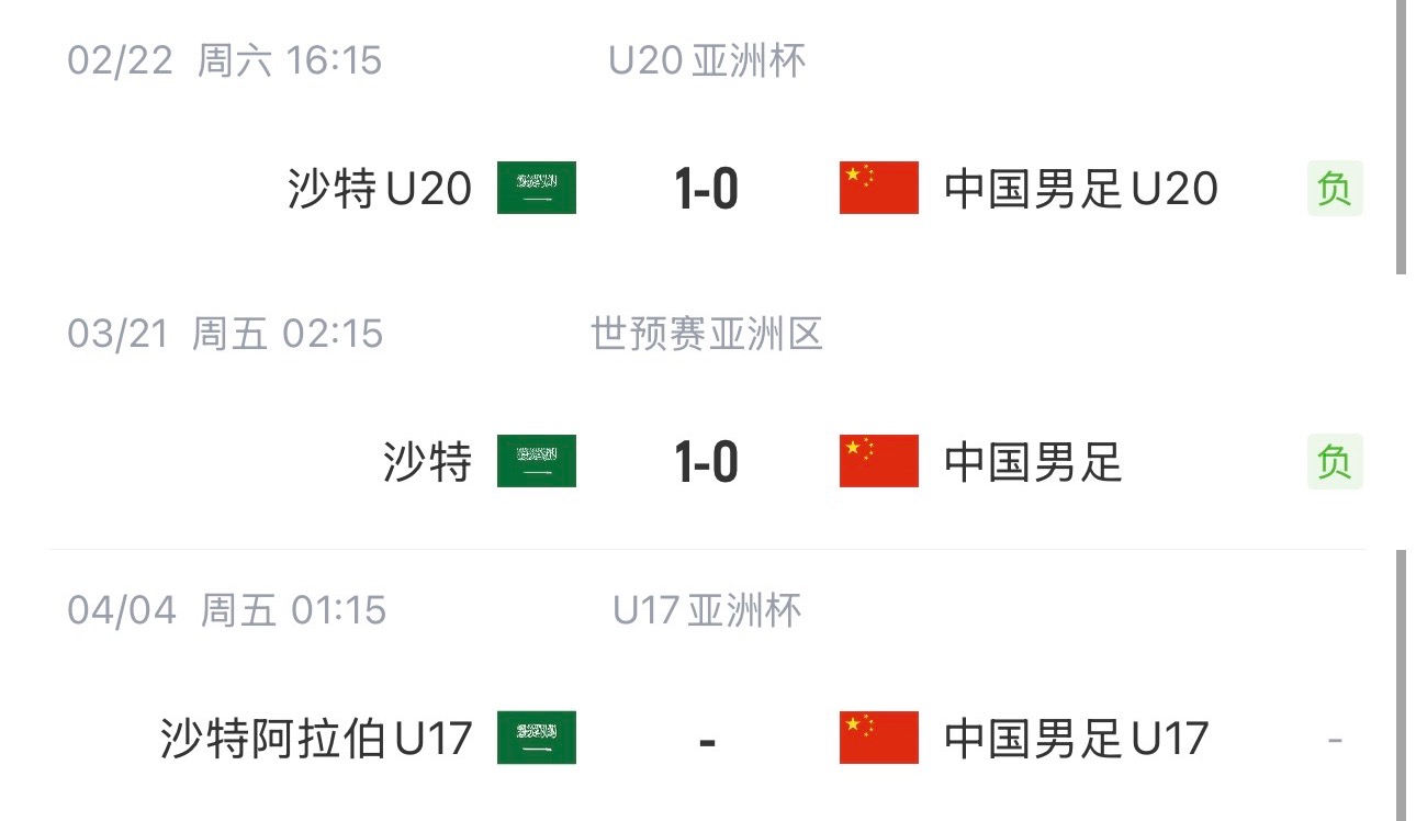  國字號三遇沙特！國少U17亞洲杯首戰(zhàn)對陣沙特，此前國足&國青均負(fù)
