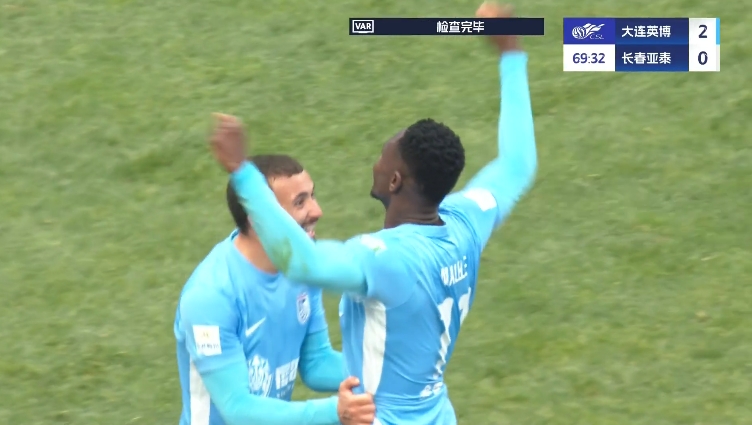  馬萊萊大連處子球！呂焯毅助攻馬萊萊破門，大連英博2-0亞泰