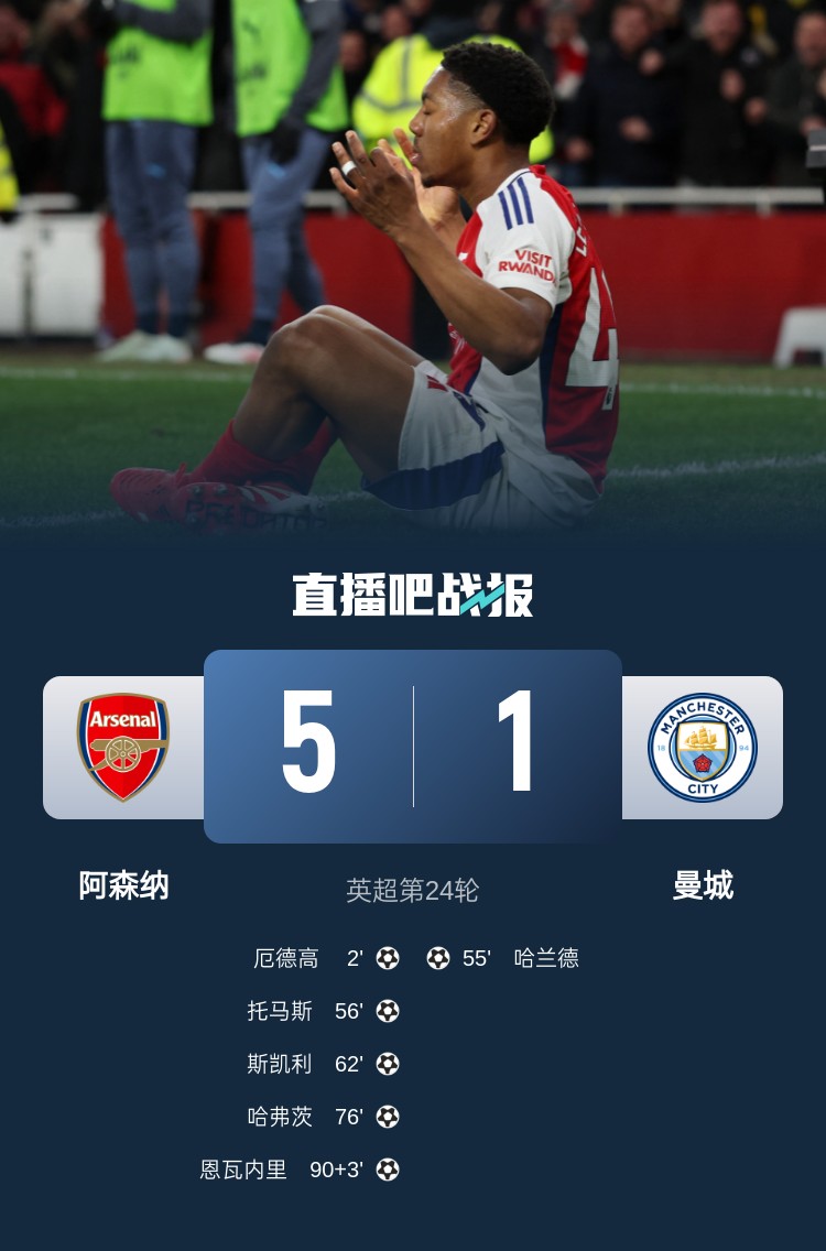  硬氣槍手無畏強(qiáng)敵！阿森納本賽季5-1碾壓曼城，3-0完勝皇馬